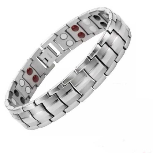 Titanium Ionic Balance Magnetic Hematite Energy Bracelets Silver